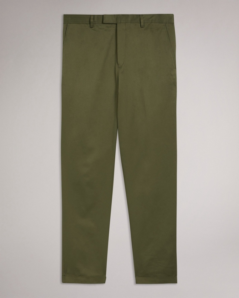 Ted Baker Luciant Slim Fit Twill Men's Pants Green | 015248-ITQ