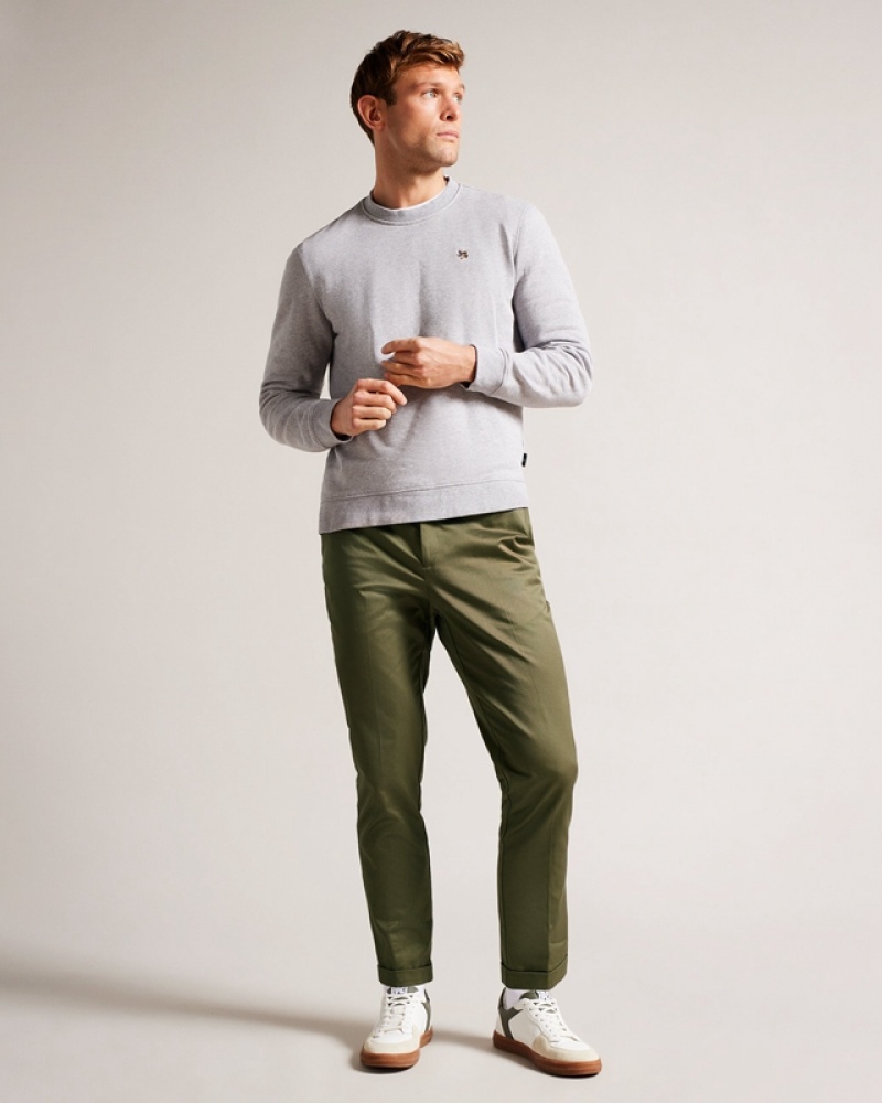 Ted Baker Luciant Slim Fit Twill Men\'s Pants Green | 015248-ITQ