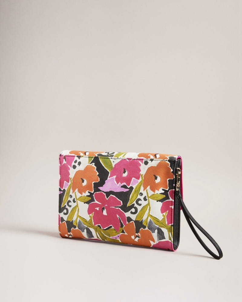 Ted Baker Magnoly Printed Magnolia Women's Clutch Bags Pink | 312869-IRM