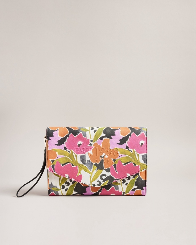 Ted Baker Magnoly Printed Magnolia Women\'s Clutch Bags Pink | 312869-IRM