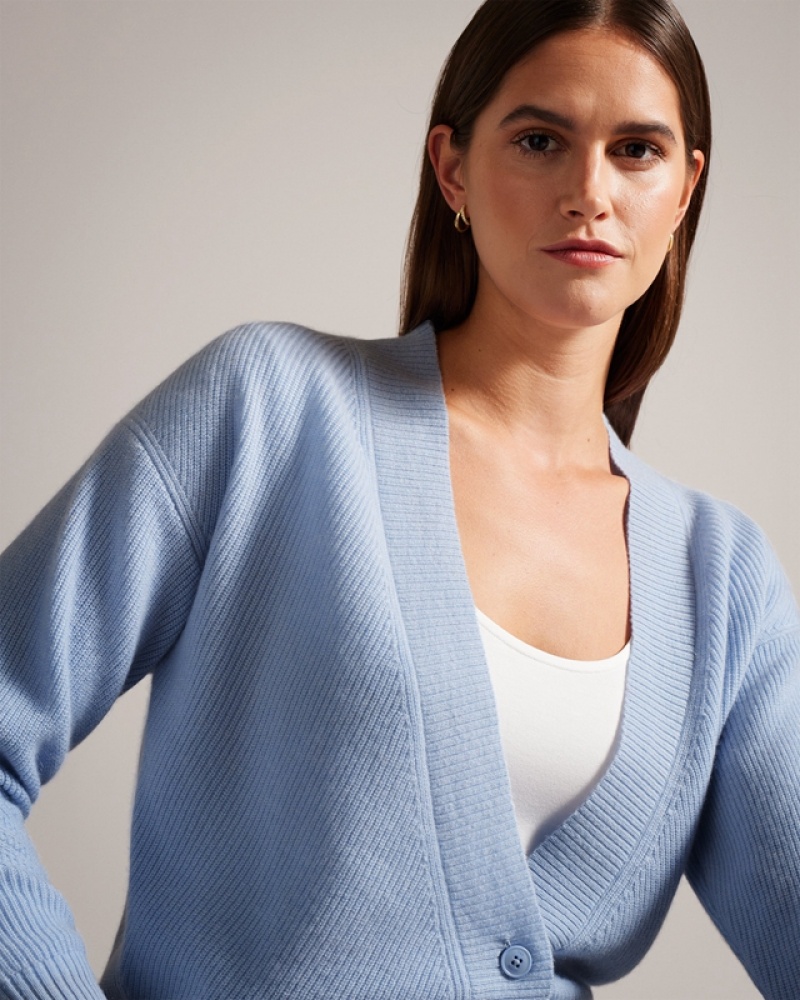 Ted Baker Marilo Easy Fit Knitted Women's Cardigan Blue | 512480-IJN