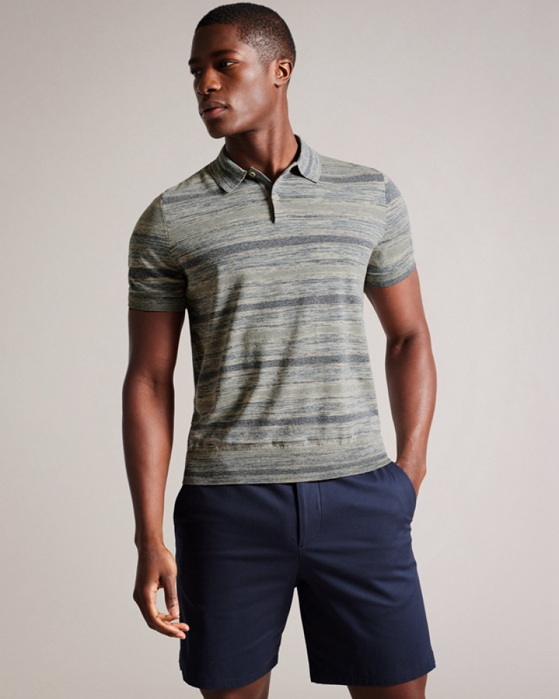 Ted Baker Mauda SS Ombre Knitted Men\'s Polo Shirt Grey | 723485-PFV