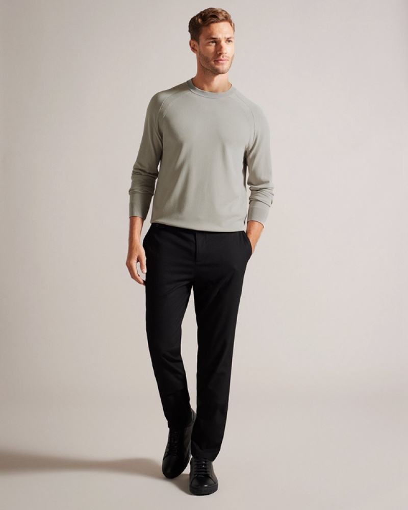 Ted Baker Maywo LS Saddle Shoulder Crew Neck Men's Sweatshirts Grey | 294163-NUG