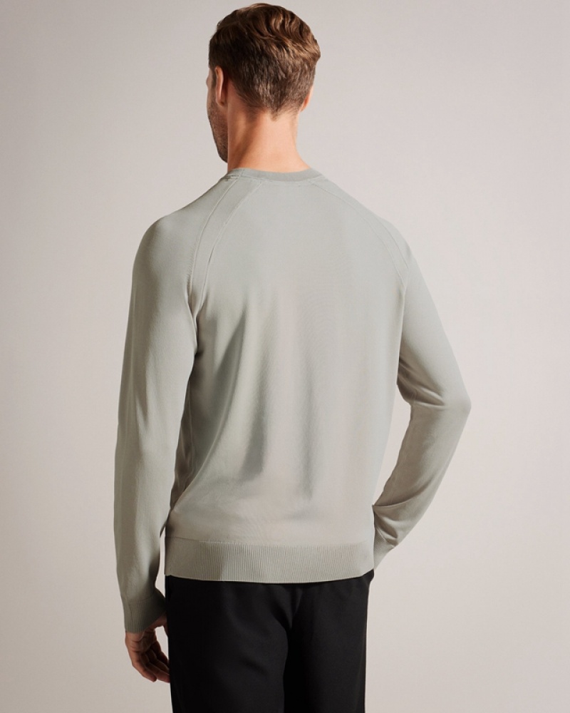 Ted Baker Maywo LS Saddle Shoulder Crew Neck Men's Sweatshirts Grey | 294163-NUG