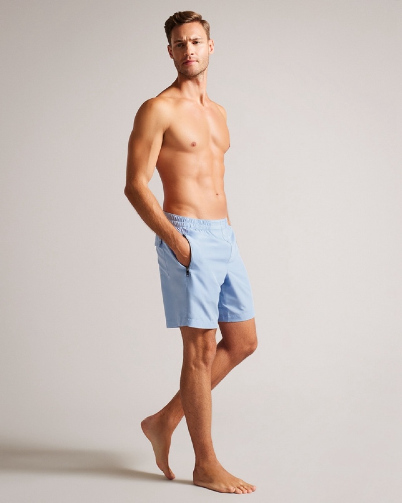 Ted Baker Nairdal Plain Swimshort Men\'s Shorts Blue | 127389-DTN