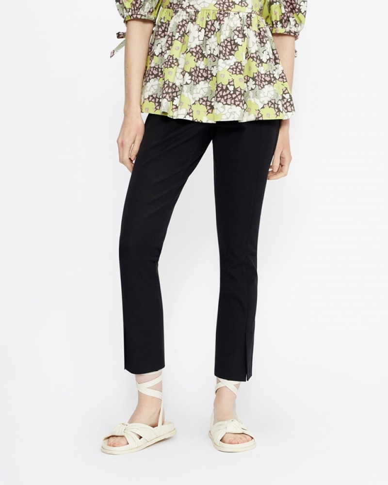 Ted Baker Ozete Split Front Detail Women's Pants Black | 340952-XJP