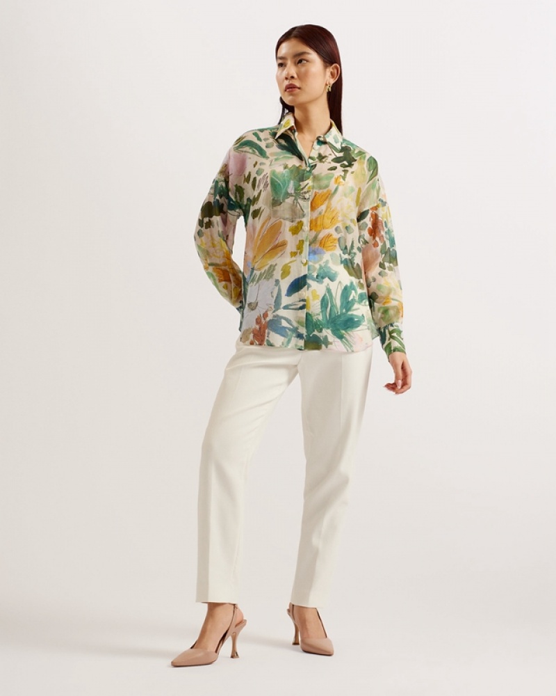 Ted Baker Piccola Oversized Women's Shirts White | 548720-NQD