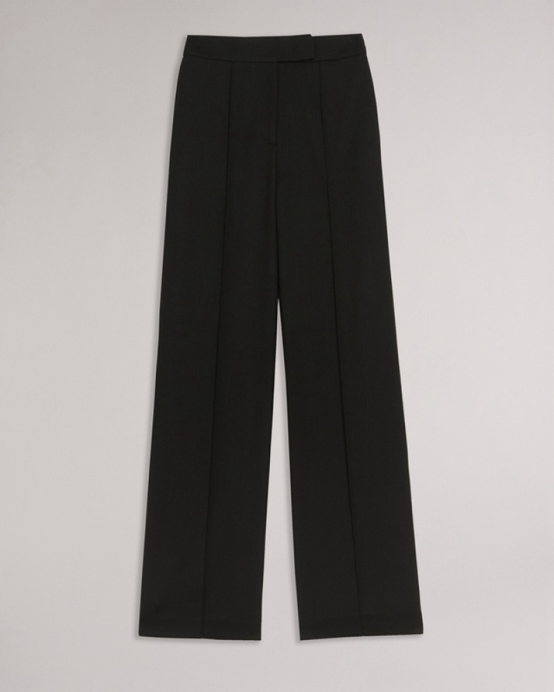 Ted Baker Riyann Wide Leg Flat Front Women's Pants Black | 578260-XGO