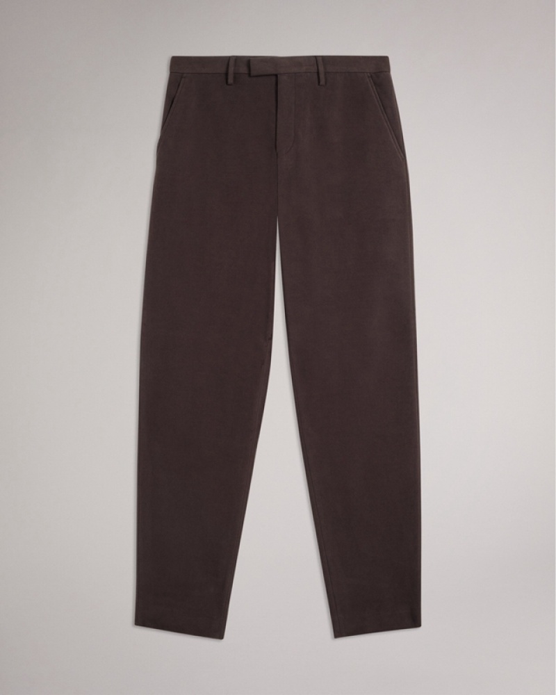 Ted Baker Rufust Halden Tapered Moleskin Men's Pants Brown | 176504-NZO