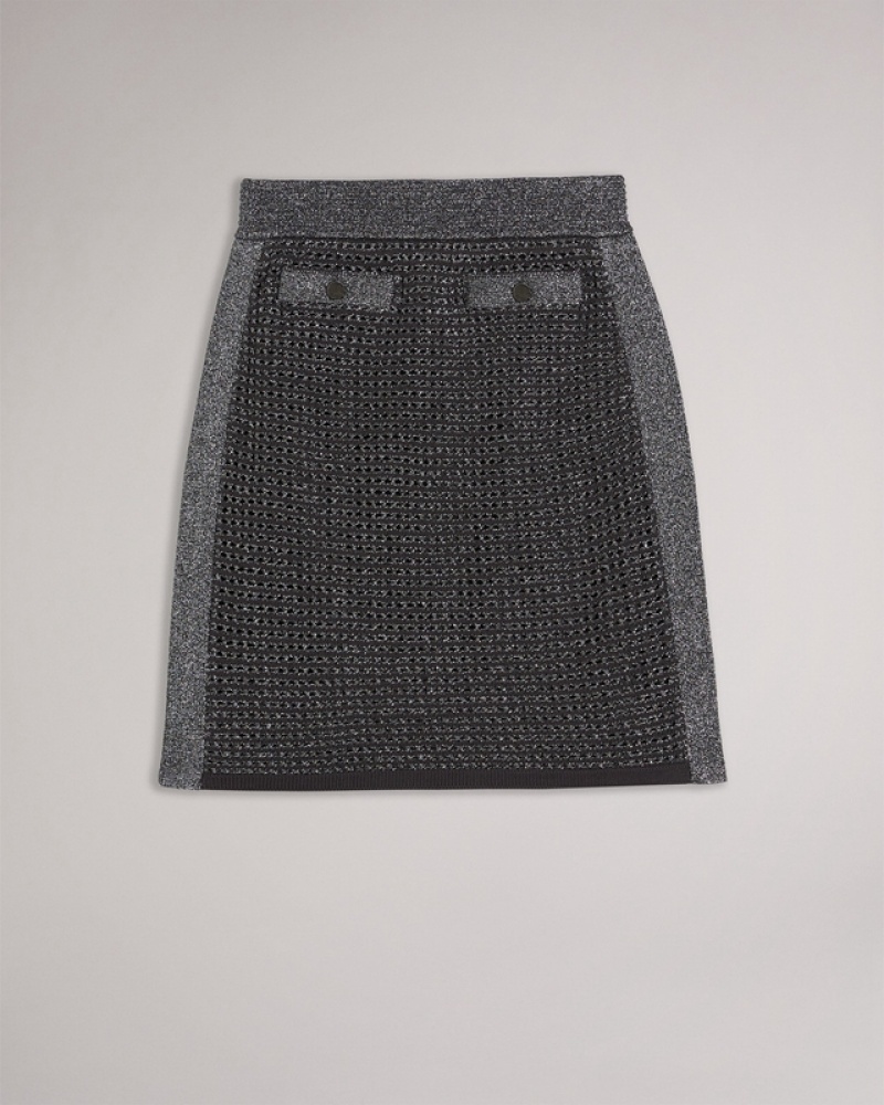 Ted Baker Sanniaa Knitted Mini Women's Skirts Grey | 465283-VTG