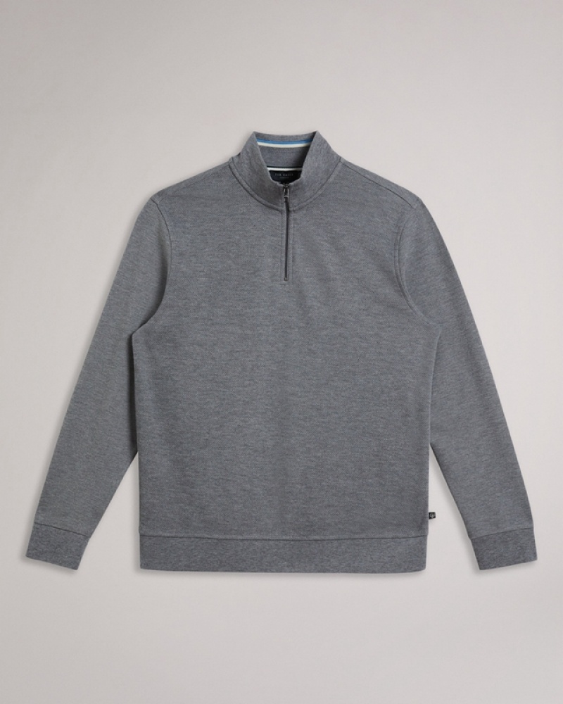 Ted Baker Sanot LS Funnel Neck Layering Men's Sweaters Grey | 761280-XJC