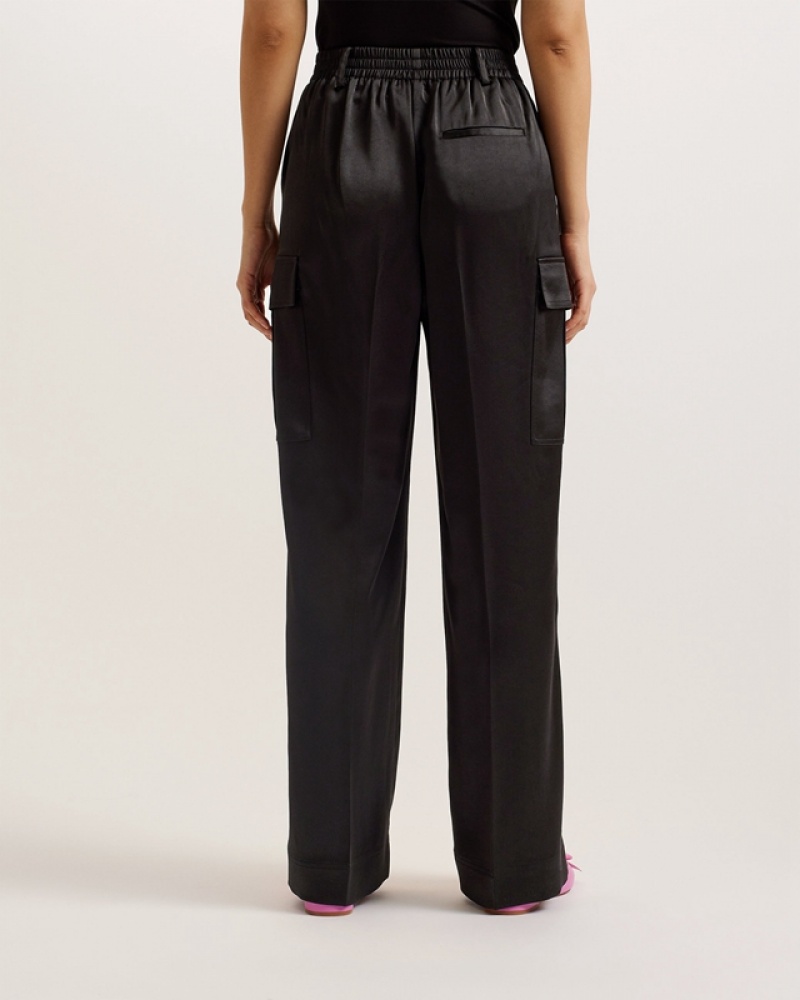 Ted Baker Simeta Wide Leg Cargo Women's Pants Black | 306497-ZMQ