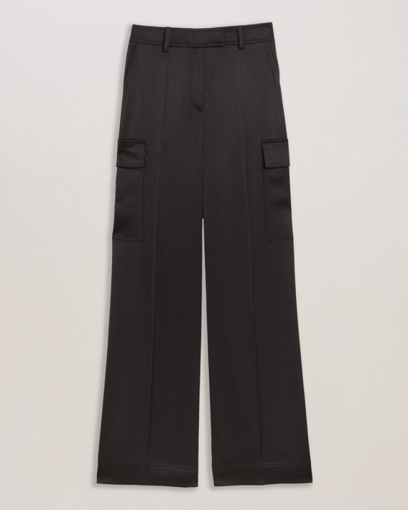 Ted Baker Simeta Wide Leg Cargo Women's Pants Black | 306497-ZMQ