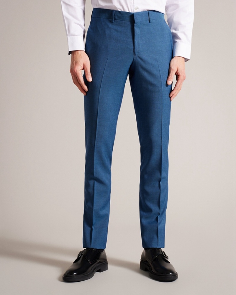 Ted Baker Siouxt Navy Sharkskin Men's Pants Navy | 076945-BOI