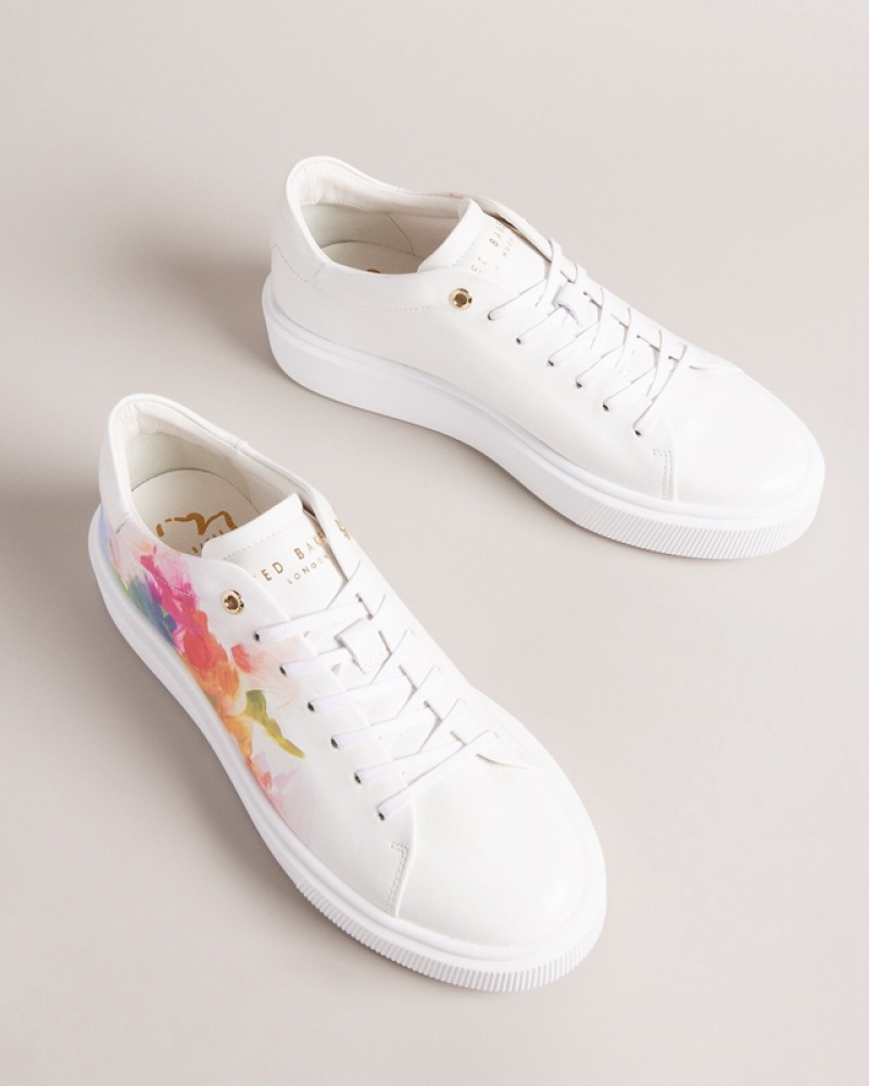 Ted Baker Tennia Art Print Platform Women's Sneakers White | 492735-MWZ