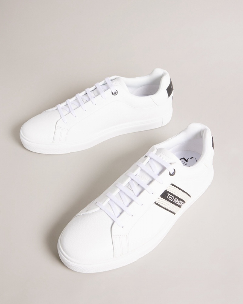 Ted Baker Trilobw Webbing Cupsole with T Back Men's Sneakers White | 027543-JKF