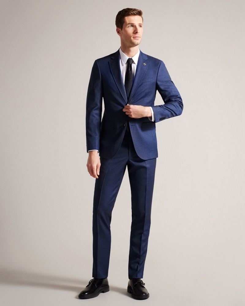 Ted Baker Upsalaj Mix Men's Suit Navy | 796124-MAC