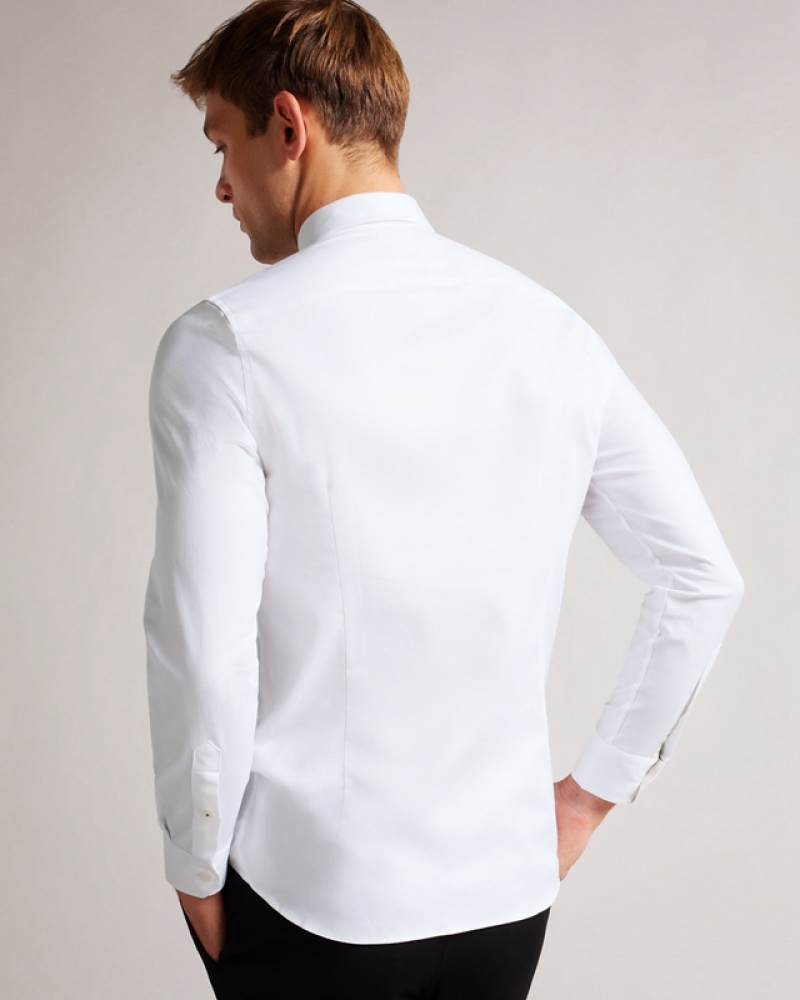 Ted Baker Witone LS Woven HerrinGBone Men's Shirts White | 527693-ZKE