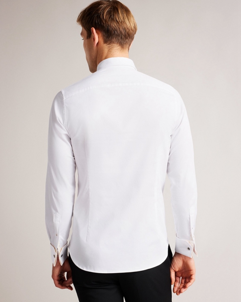 Ted Baker Witree LS Mini Diamond Dobby Men's Shirts White | 061235-GNL