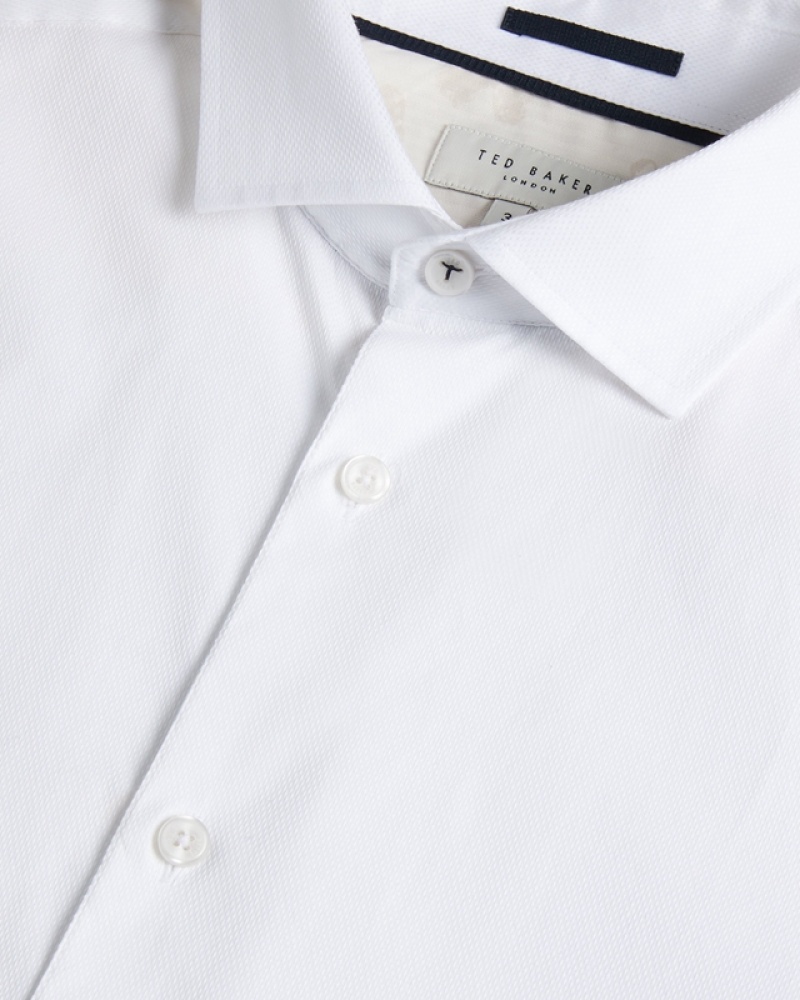 Ted Baker Witree LS Mini Diamond Dobby Men's Shirts White | 061235-GNL