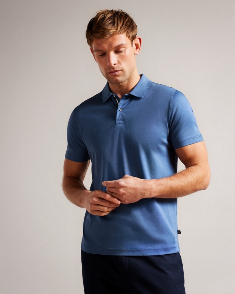 Ted Baker Zeiter SS Men's Polo Shirt Blue | 124079-LTP