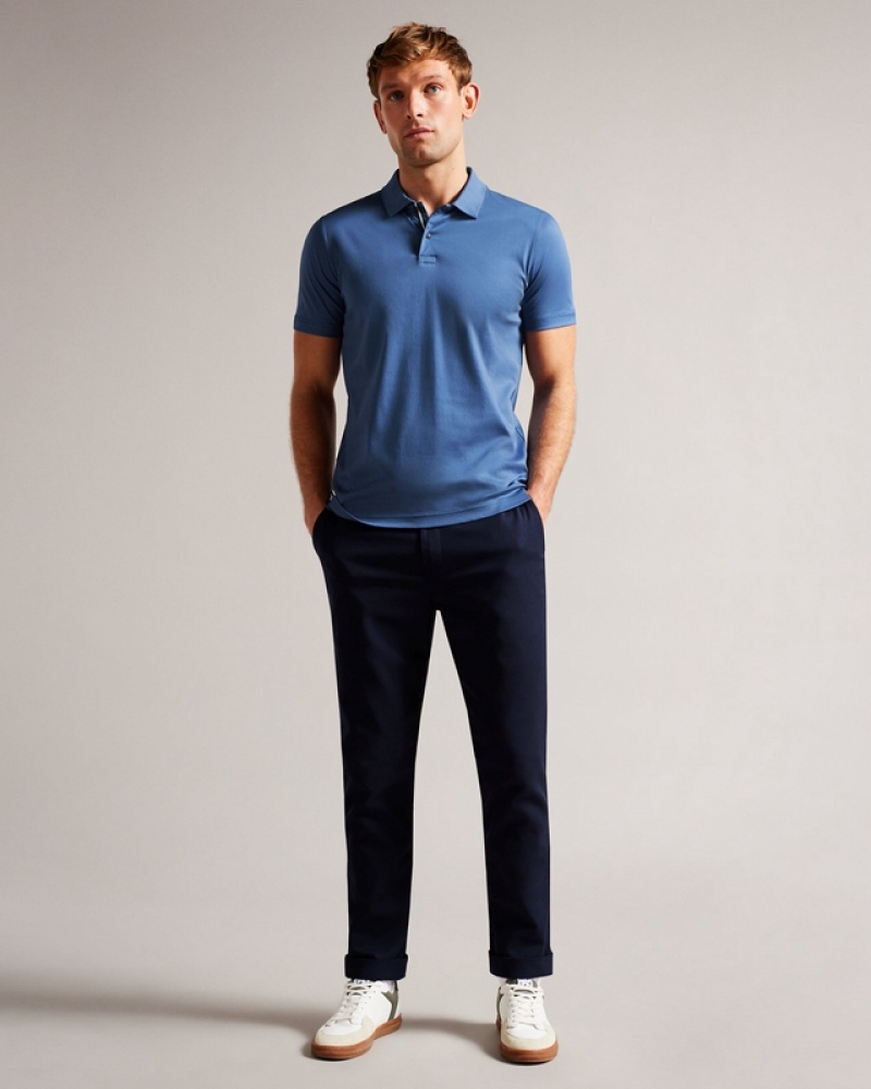 Ted Baker Zeiter SS Men's Polo Shirt Blue | 124079-LTP